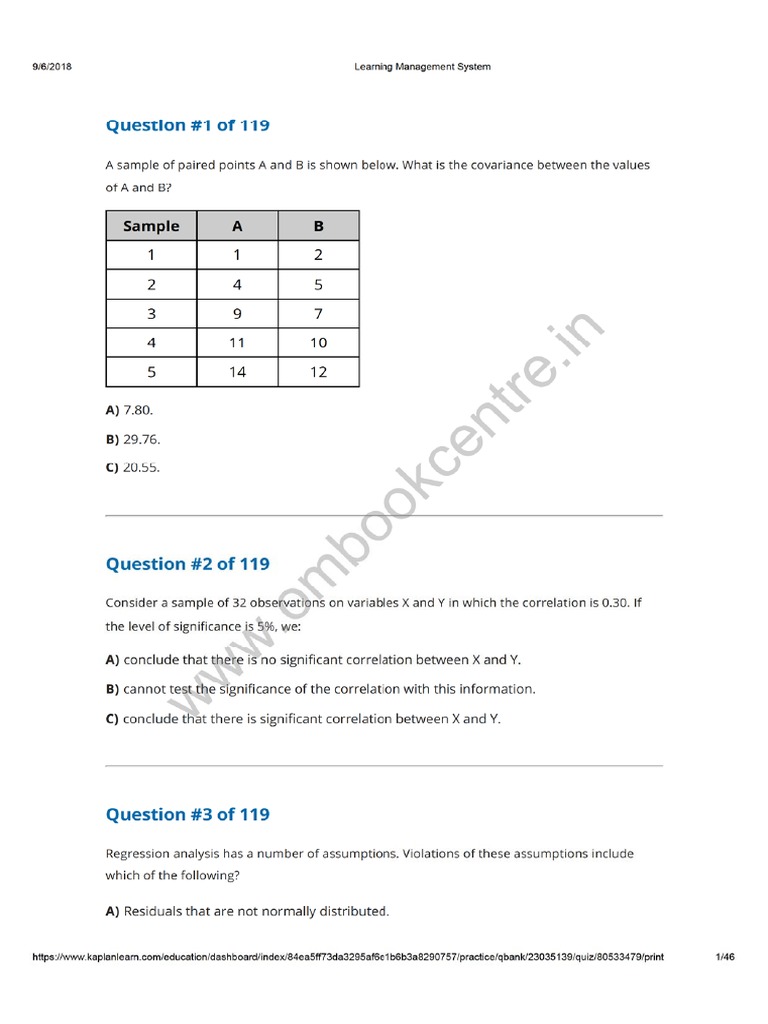 Reading 7 Correlation and Regression | PDF