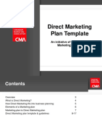 Direct Marketing Plan Template: An Initiative of CMA's Direct Marketing Council
