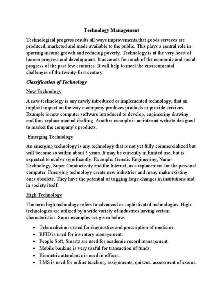 6 Technology Management | PDF | Weather Forecasting | Emerging Technologies