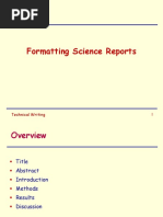 Formatting Science Reports: Technical Writing 1