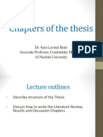 Chapters of The Thesis: Dr. Sara Lavinia Brair Associate Professor, Community Medicine Al Neelain University