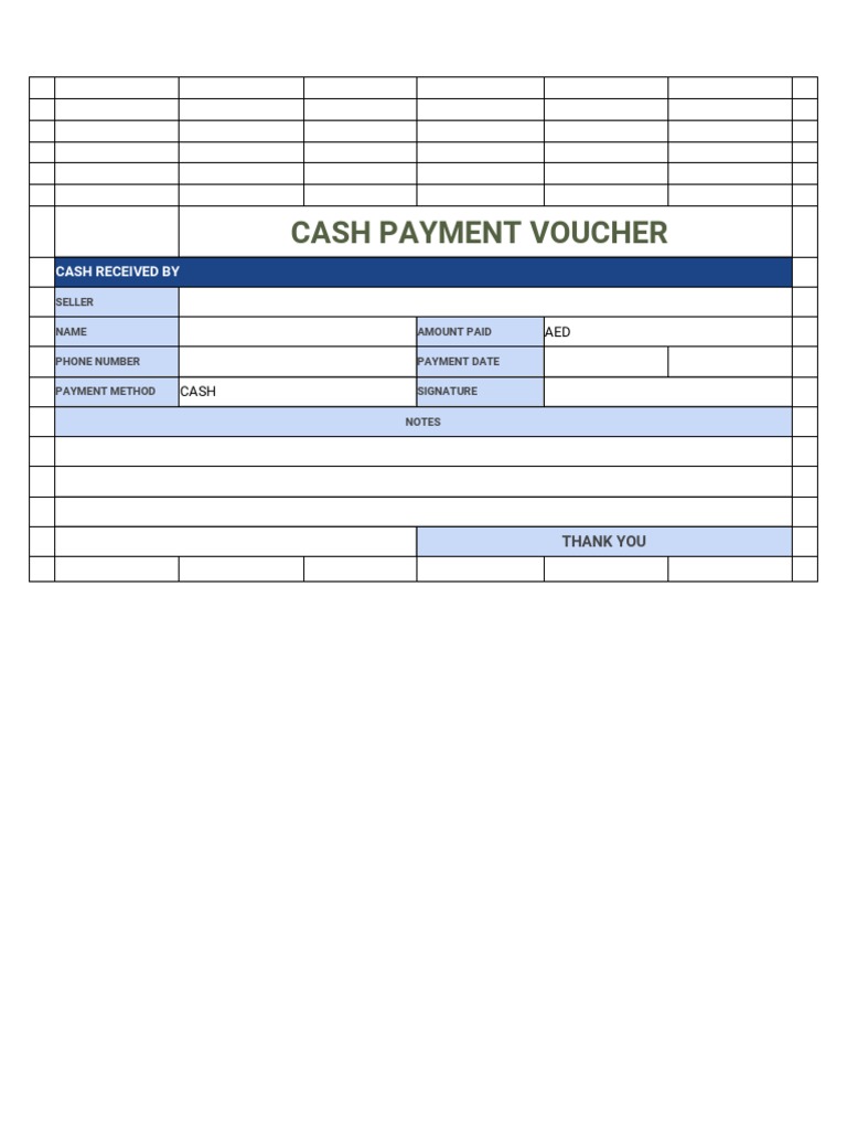 Cash Payment Voucher Template | PDF