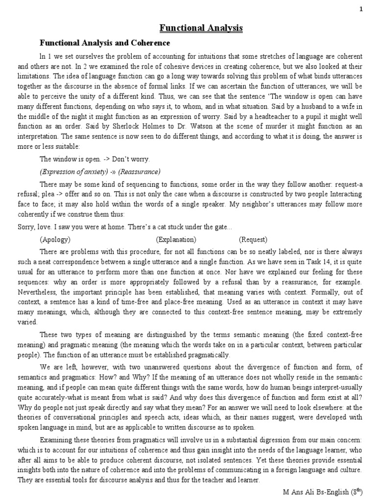 Functions of Language in Discourse Analysis | PDF | Human Communication ...