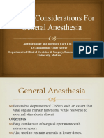 General Considerations For General Anesthesia