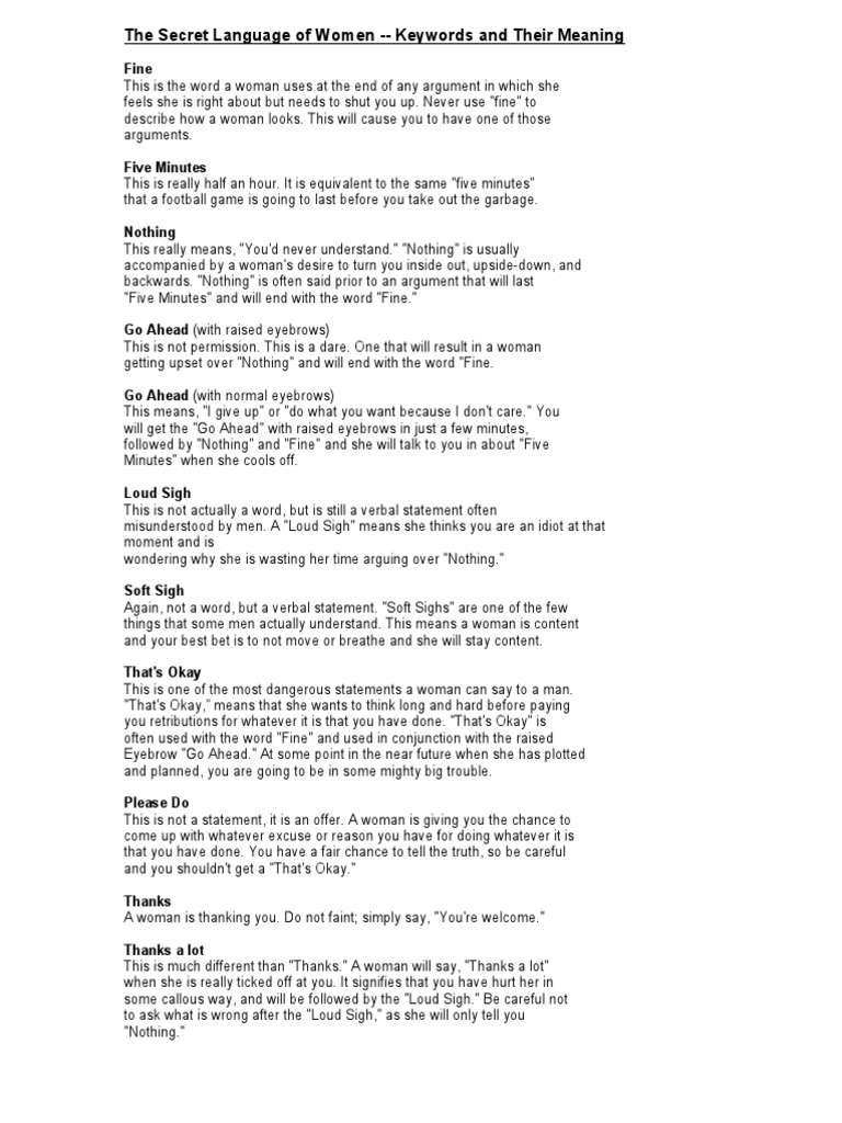 The Secret Language of Women PDF Nothing