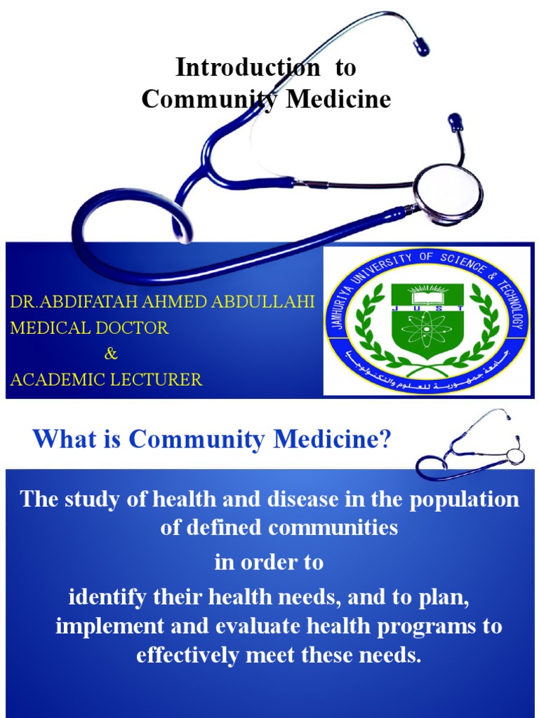1Introduction To Community Medicine PDF Public Health Physician