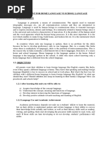 Home Language Vs School Language PDF