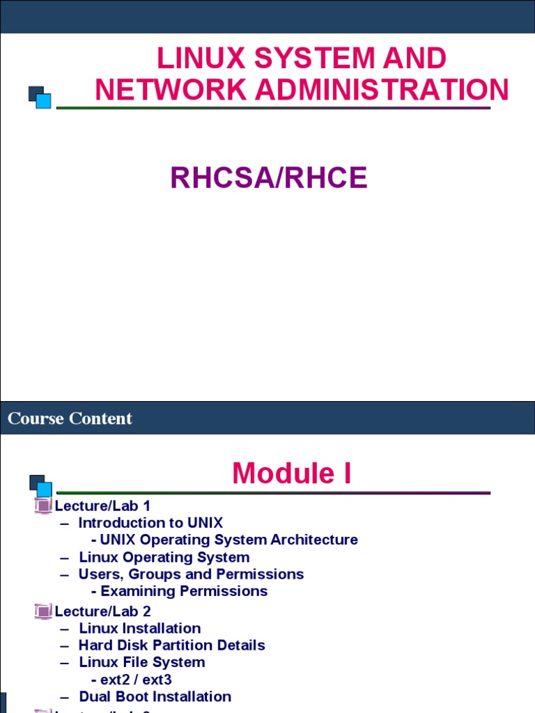 Linux System and Network Administration: Rhcsa/Rhce | PDF | Unix ...