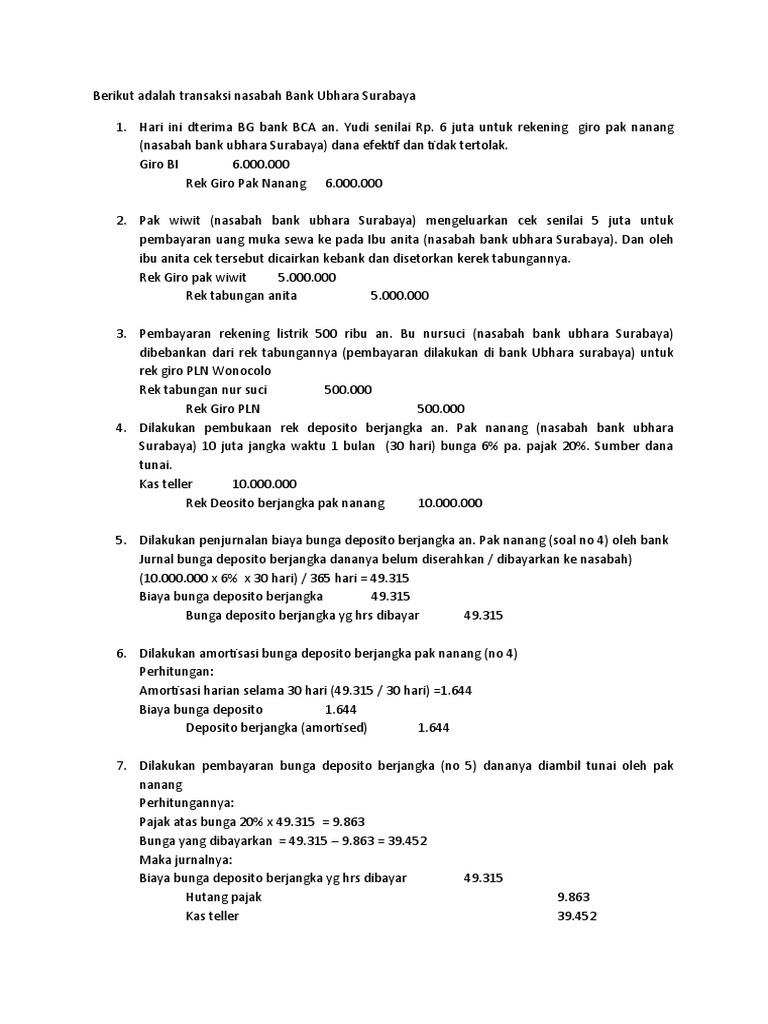 Contoh Soal Deposito Berjangka Dan Jurnalnya Soal Kita
