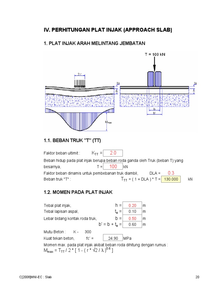 Perhitungan Plat Injakan Jembatan | PDF