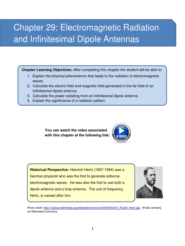 29 Radiation Fundamentals and Infinitesimal Dipole Antennas | PDF ...