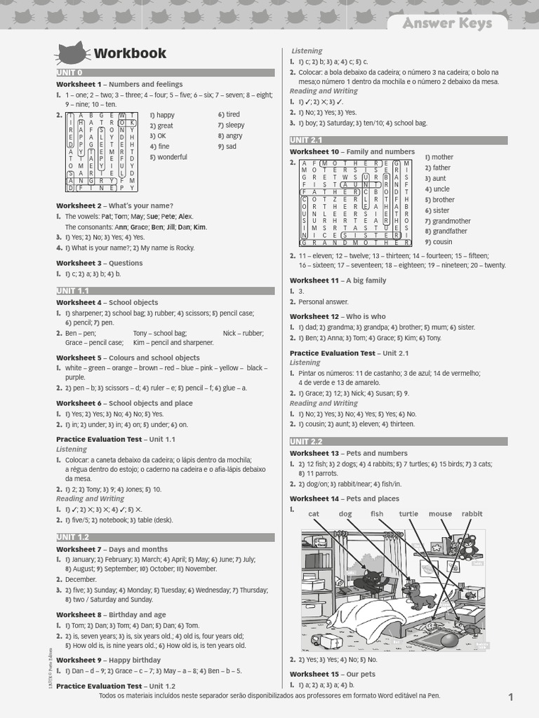 Workbook: Answer Keys | PDF | Clothing