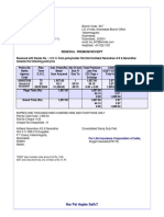 Renewal Premium Receipt for Policy No. 600937836