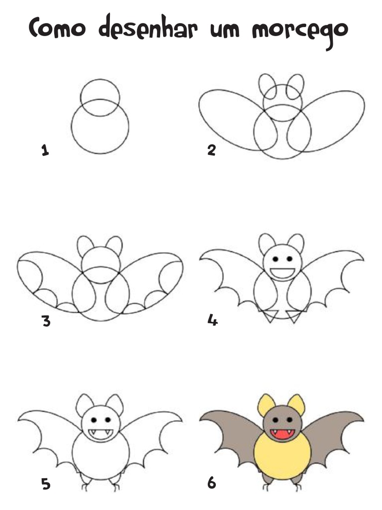 Como desenhar o morcego 