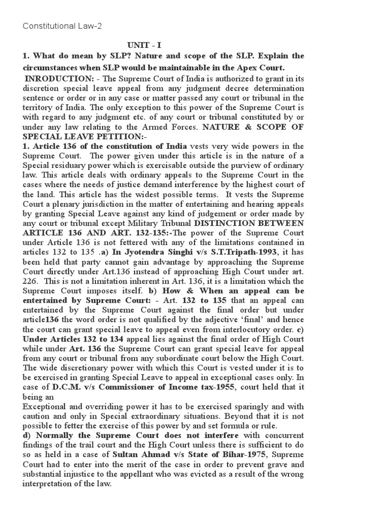 Constitutional Law II Notes Overview | PDF | Impeachment | Habeas Corpus
