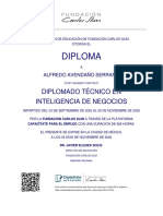 Diploma - Diplomado Técnico en Inteligencia de Negocios - AvendañoSerranoAlfredo