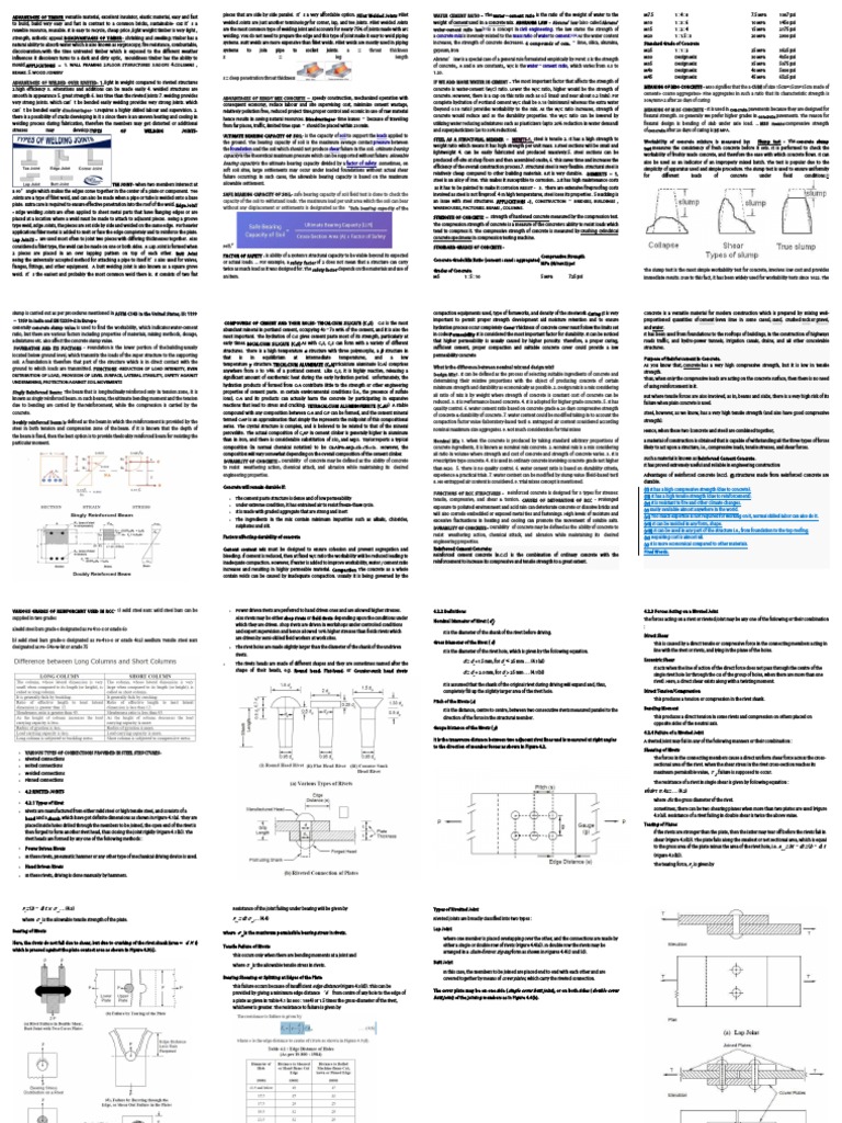 A Throat Thickness Z Leg Length Disadvantages PDF Reinforced Concrete Concrete