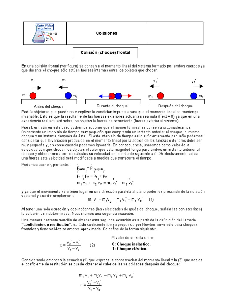 Colisiones | Física y matemáticas | Matemáticas