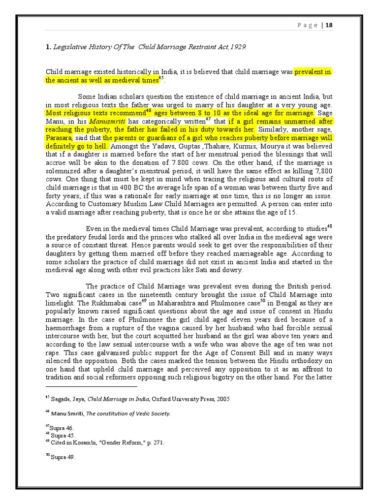 History of Child Marriage in India | PDF | Child Marriage | Marriage