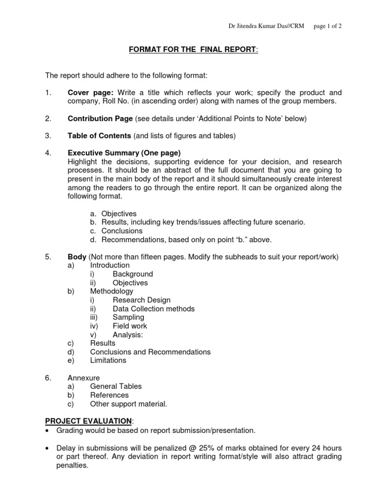 Format For The Final Report | PDF | Websites | Information Science