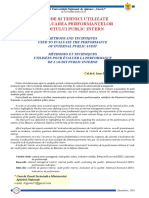 Metode Şi Tehnici Utilizate În Evaluarea Performanțelor Auditului Public Intern