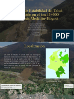 Estudio de Estabilidad Del Talud Localizado en El KM 41+500 Autopista Medellín - Bogotá
