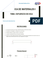 Mecánica de Materiales 1 - Esfuerzos en Viga