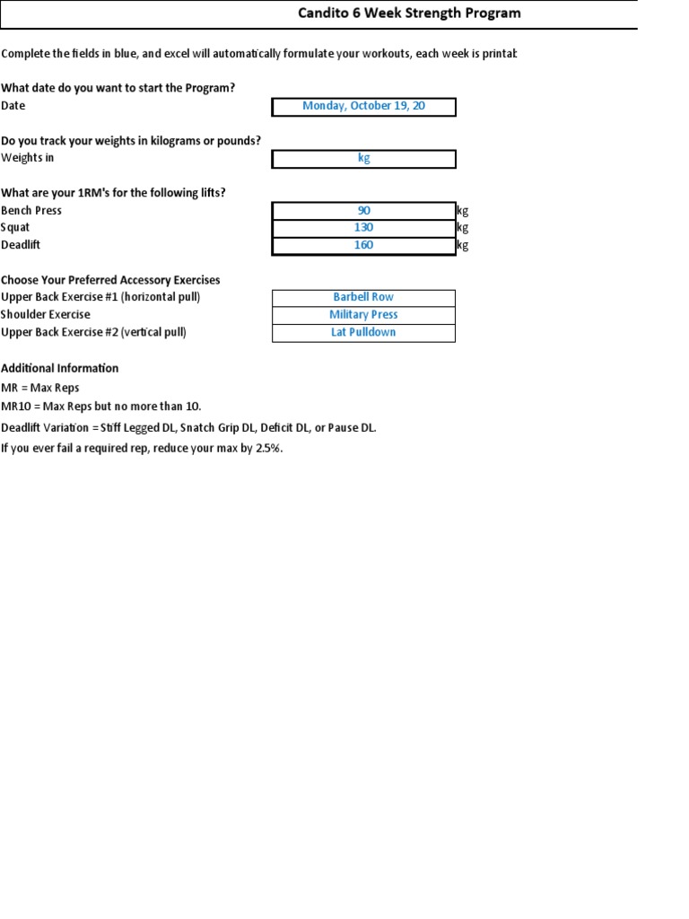Candito 6 Week Strength Program Guide | PDF | Athletic Sports ...