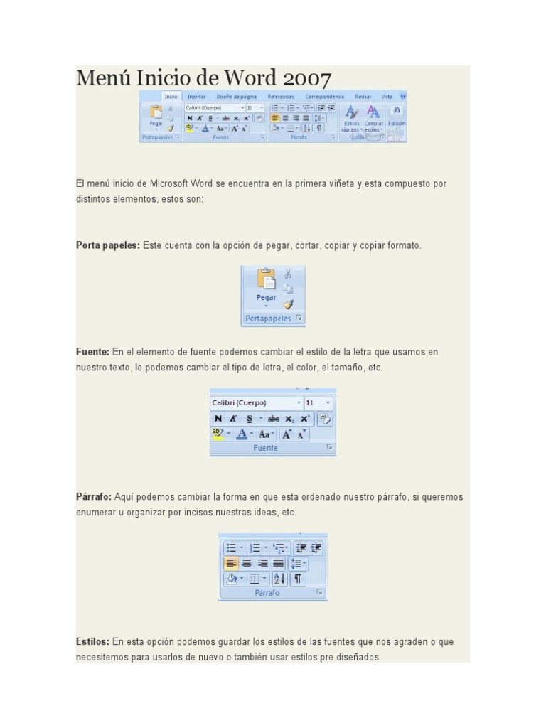 Menús de Word | PDF
