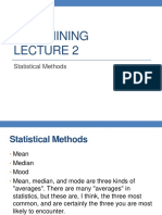 Data Mining: Statistical Methods
