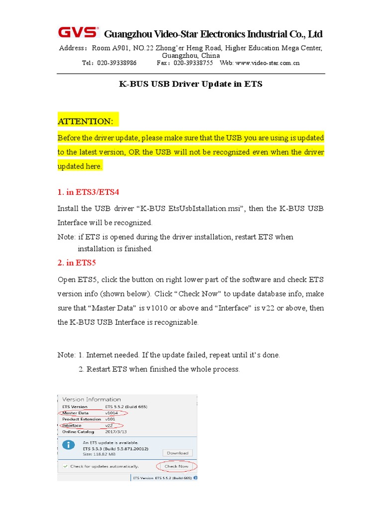 K-BUS USB Driver Update for ETS5 | PDF
