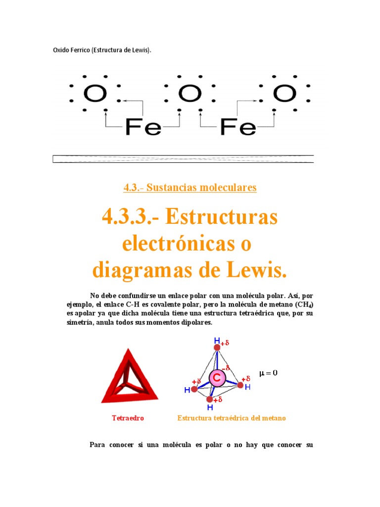 Estructura de Lewis del Óxido Férrico | PDF | Polaridad química ...