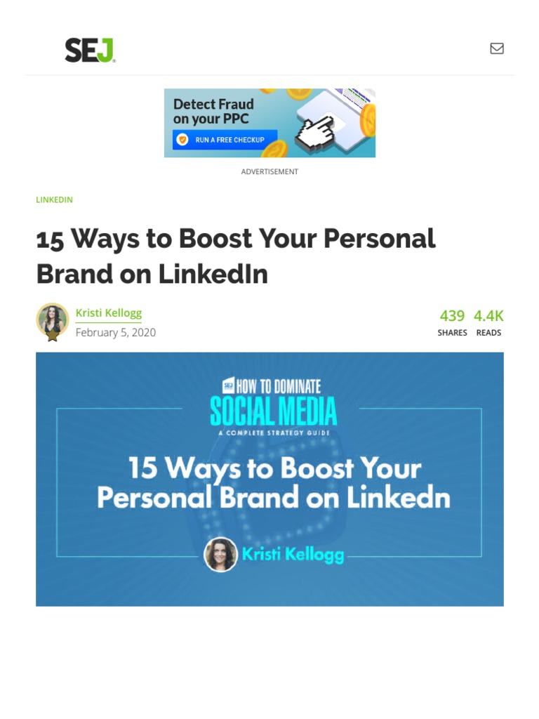 15 Ways To Boost Your Personal Brand On LinkedIn | PDF image.