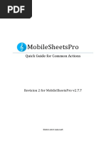 Mobilesheetspro: Quick Guide For Common Actions