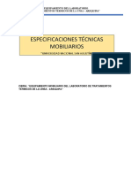 Especificaciones Tecnicas Mobiliario y Equipamiento PDF