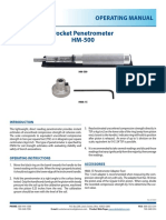 Pocket Penetrometer HM-500: Operating Manual