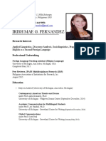 Irish Mae G. Fernandez: Research Interests