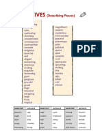 Adjectives To Describe Places