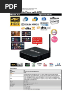 Model A8 Specification: 4K UHD Media Player With HDR