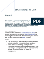 Cost Accounting Behavior