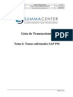 Principales Transacciones Tema 6 (Temas Adicionales SAP PM)