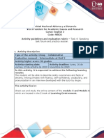 Activities guide and evaluation rubric - Unit 2 - Task 4 - Speaking task forum and practice session