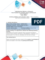Activities Guide and Evaluation Rubric - Unit 2 - Task 4 - Speaking Task Forum and Practice Session