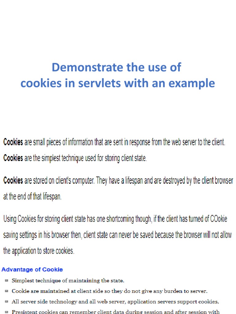 Servlet Cookies: A Practical Guide | PDF