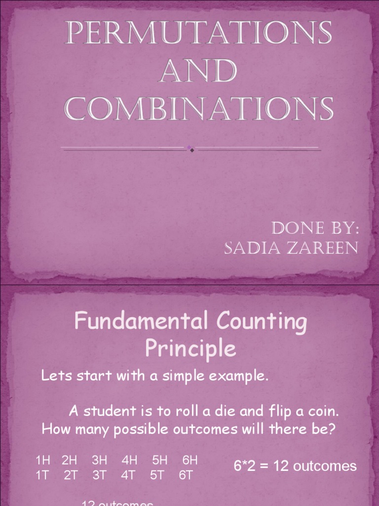 Counting Outcomes: Permutations & Combinations | PDF | Permutation ...