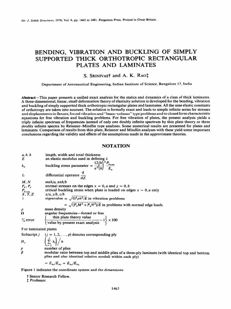 Bending, Vibration and Buckling of Simply Supported Thick Orthotropic ...