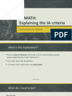 Ib Math: Explaining The IA Criteria: A Presentation For Students