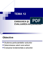 Curs 12 - Emisiunea Si Evaluarea Actiunilor