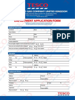 Tesco Oil and Gas Company United Kingdom Job Offer Application Form.