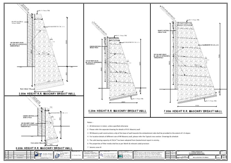 R.R. Masonry Breast Wall Specifications | PDF | Civil Engineering ...